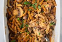 Golden Baked Mushroom Stroganoff Pasta