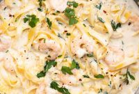 Lemon Garlic Prawn Linguine