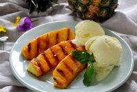 Grilled Pineapple’s Sweet Heat, Basil’s Cool Embrace