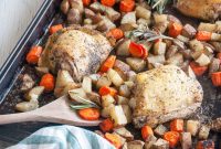 Easy One-Pan Italian Chicken Thighs with Roasted Potatoes and Carrots