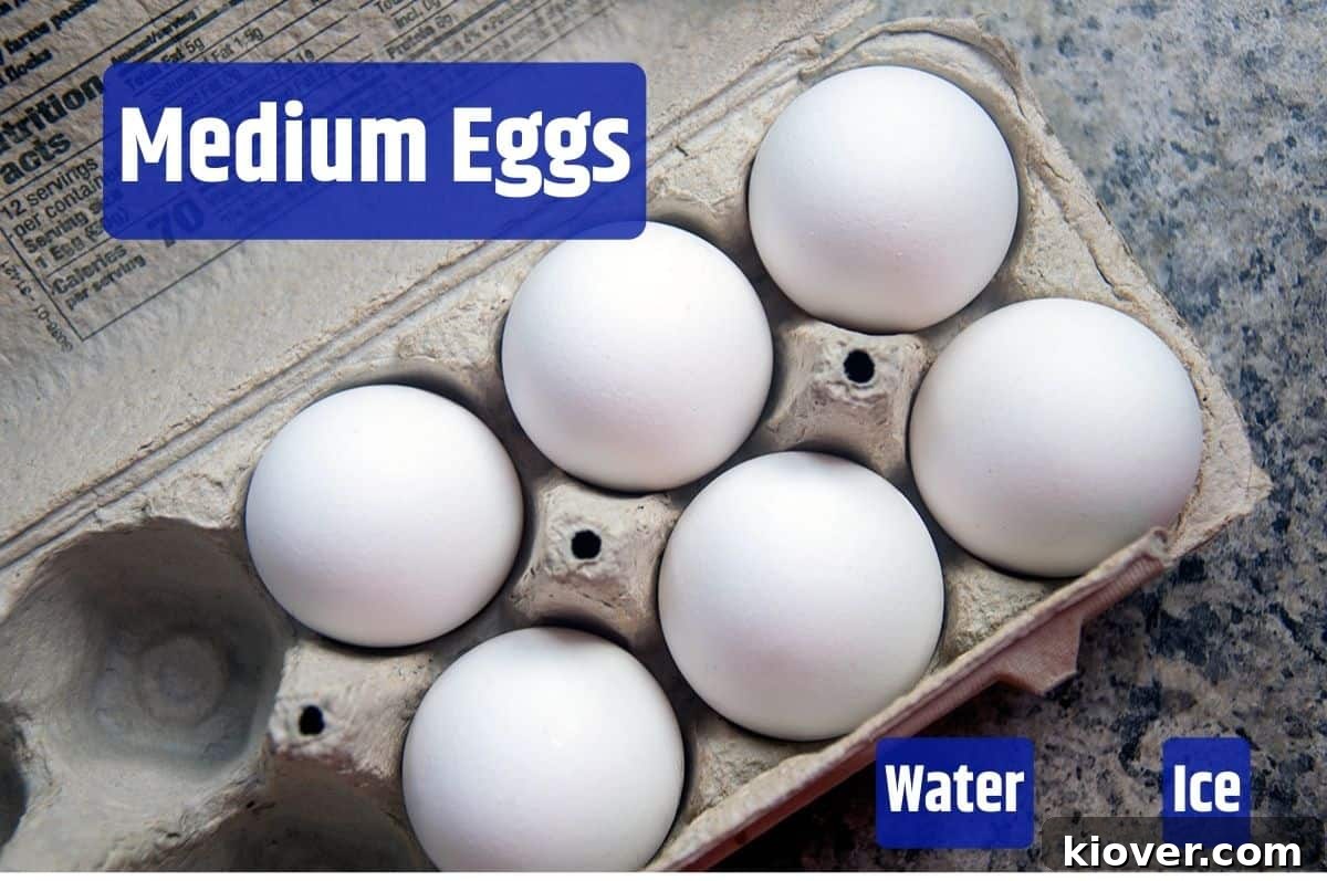 Six eggs arranged neatly in an egg carton, ready for the pasteurization process.
