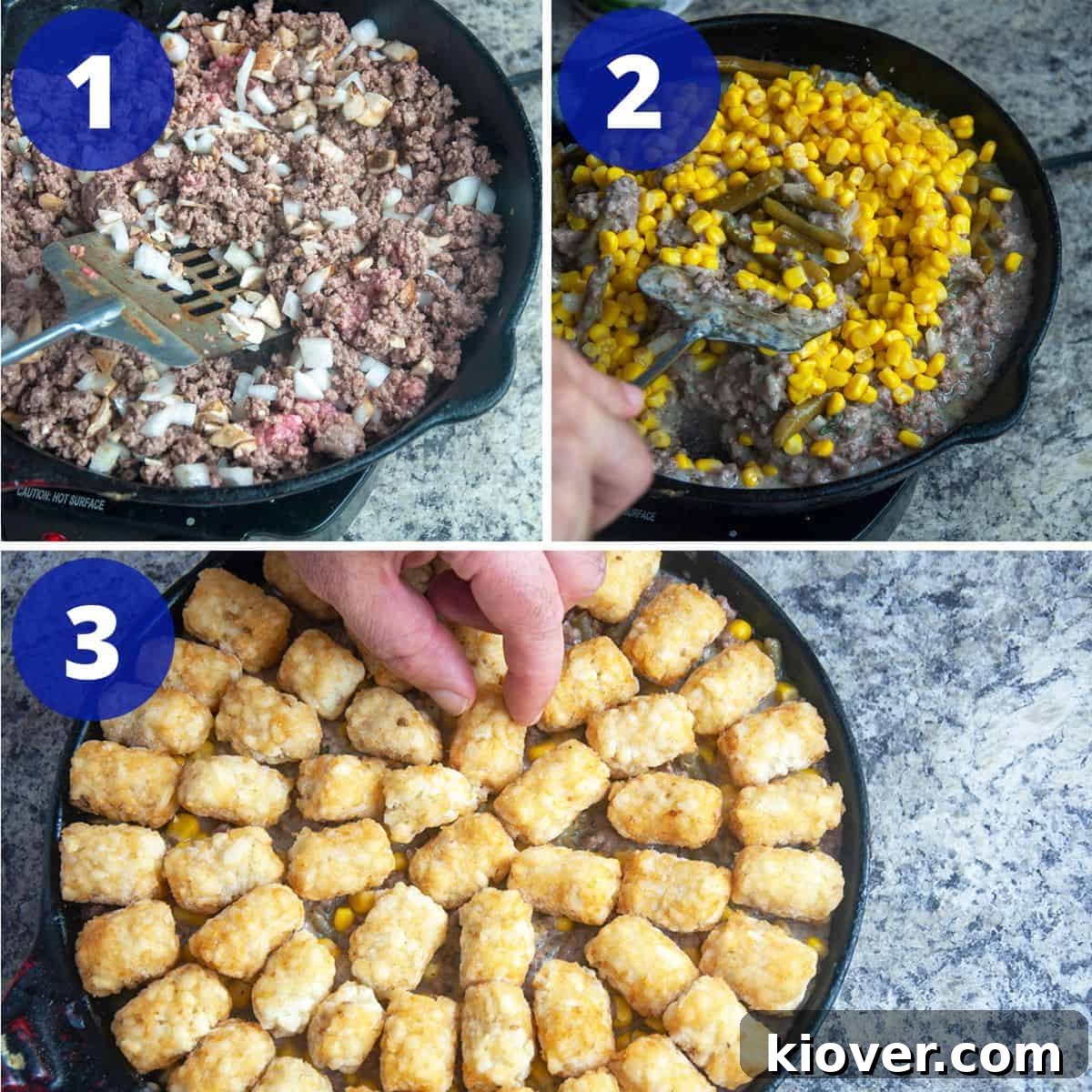 Process for making this tater tot dinner.