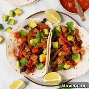 One Pan Tofu Fajitas, a delicious and easy vegan meal.