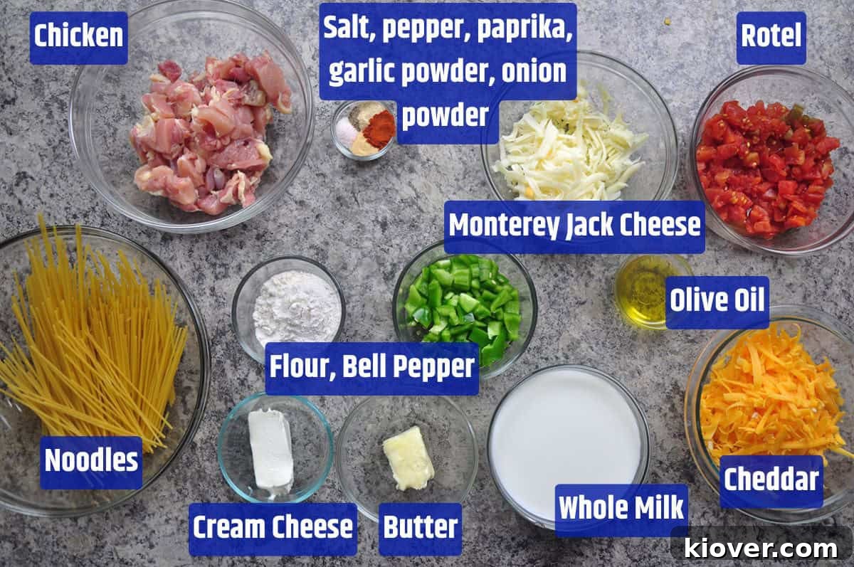 Chicken Spaghetti Ingredients.