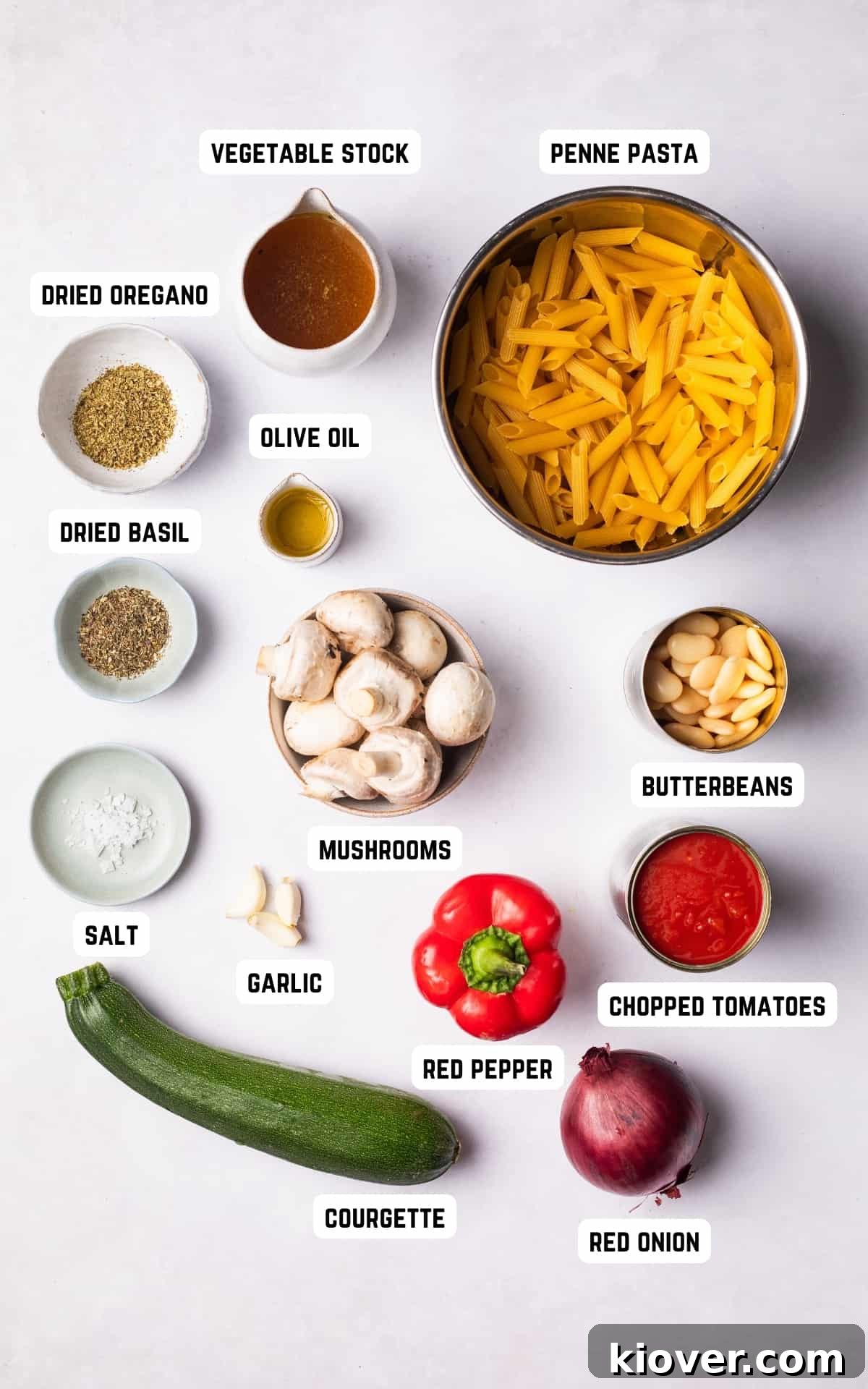 Ingredients to make One Pot Pasta.