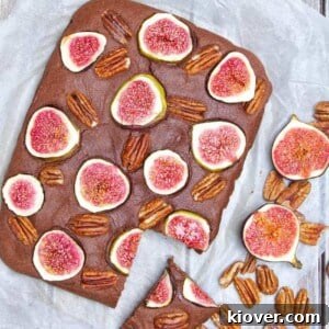 Decadent chocolatey fig and pecan brownies.