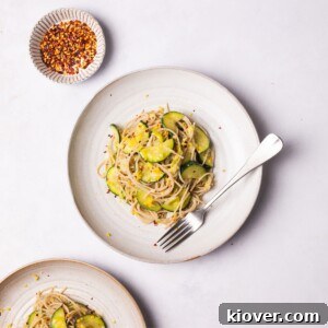 pasta with lemon and courgette.