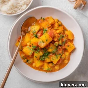 Potato Curry served on a plate.