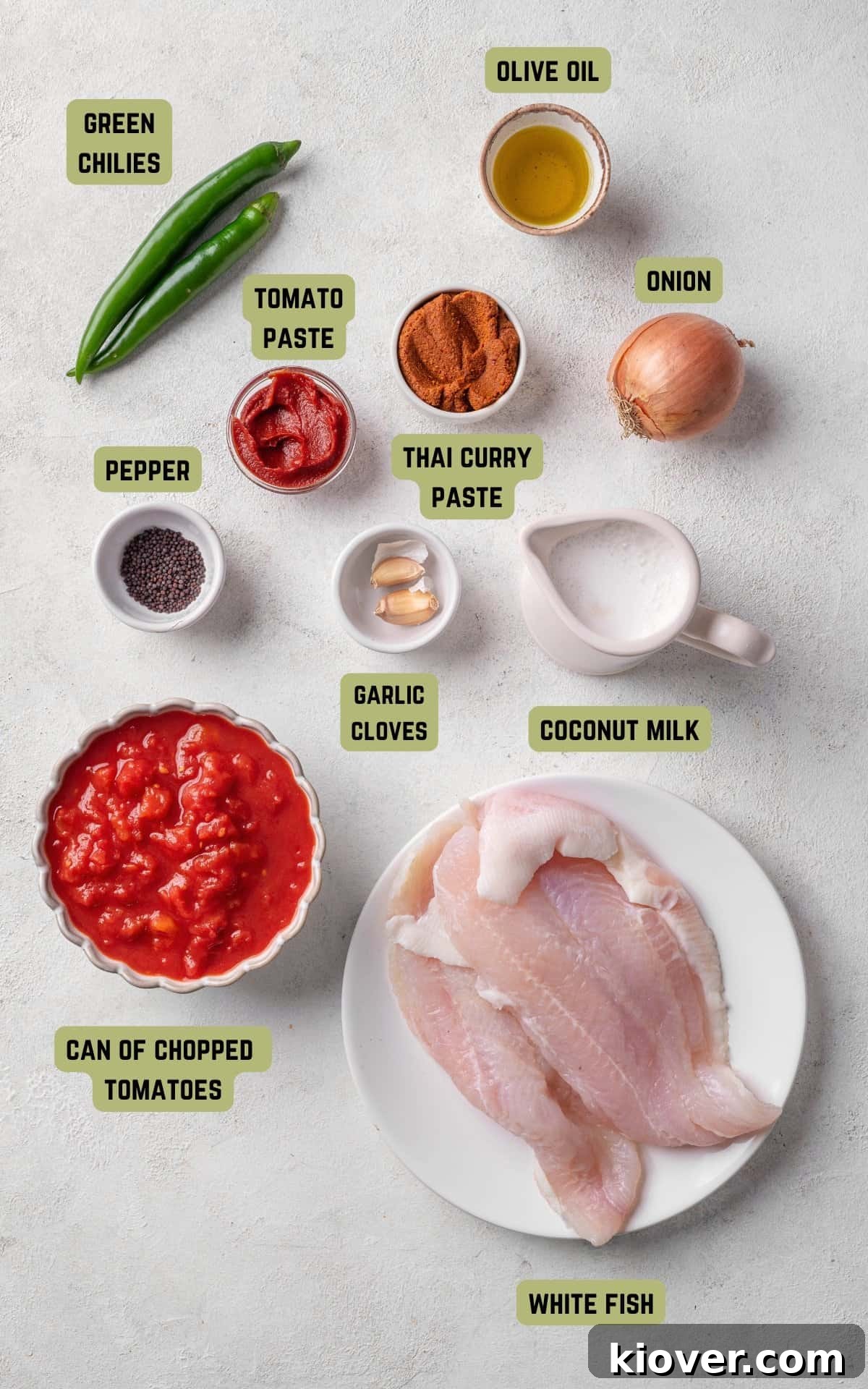 Fish Curry ingredients.
