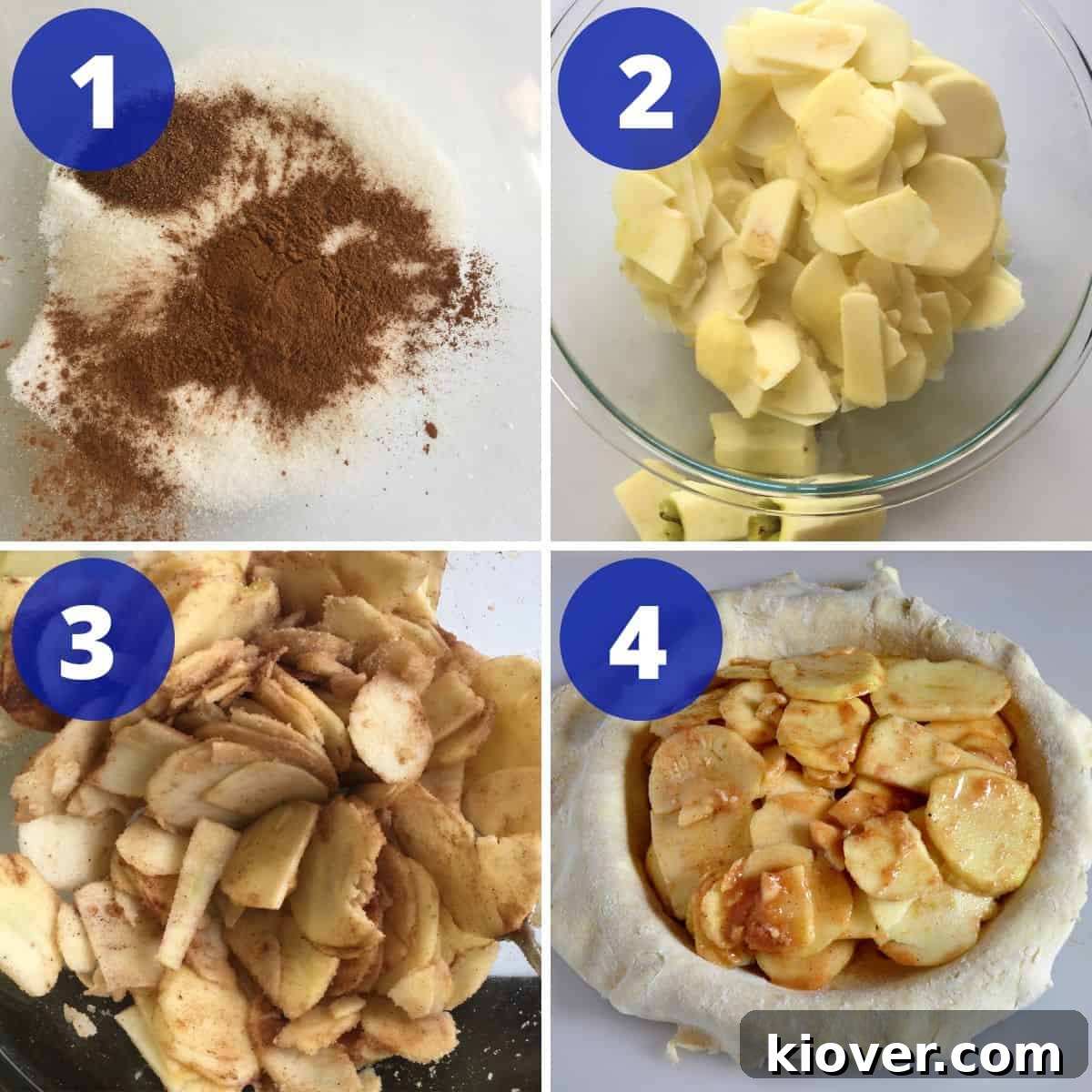 Process for making apple pie.