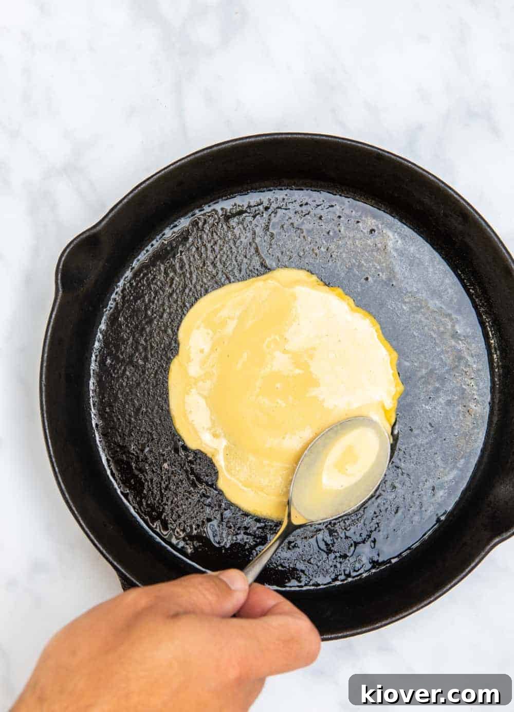 Wholesome Gluten Free Wraps 4 Gluten-free tortilla batter cooking in a pan