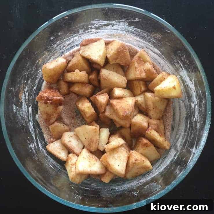 Mixed Apples Apples mixed for apple hand pies recipe.