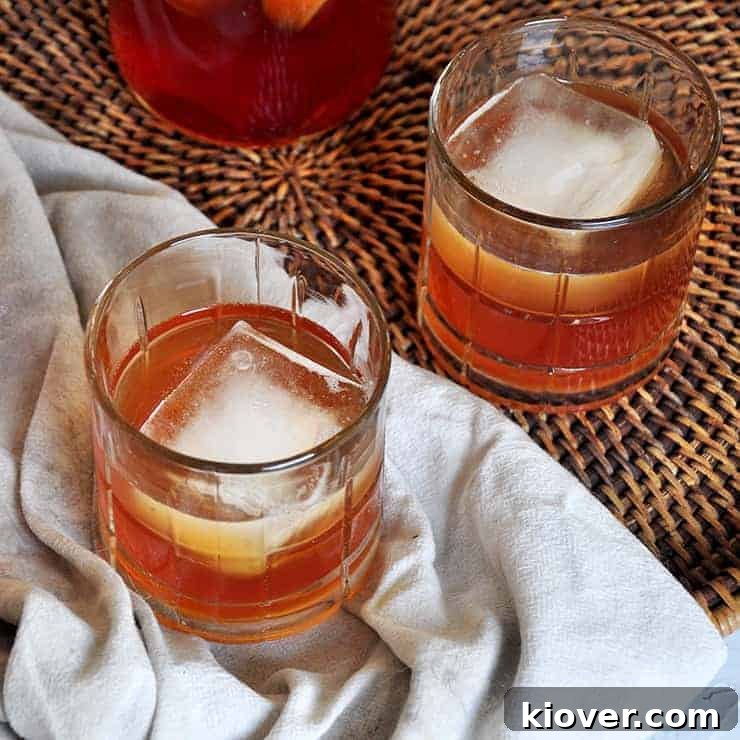 Apple Brandy Recipe on a platter with a with a white cloth underneat