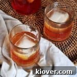 Apple Brandy Recipe on a platter with a with a white cloth underneat