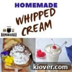 Homemade Whipped Cream with a trifle and a milkshake.