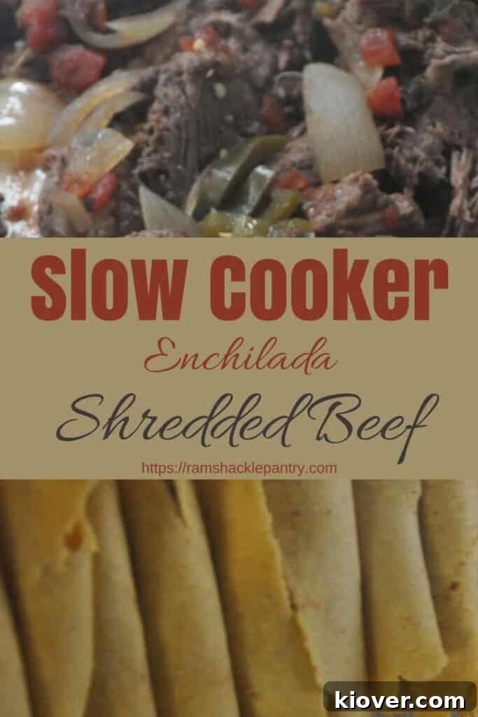 This Slow Cooker beef is great in enchiladas or any Mexican dish that calls for it. #mexican #slowcooker #crockpot #beef
