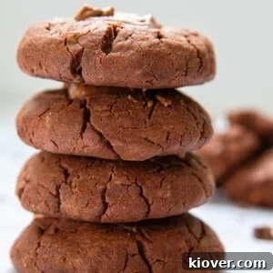 Decadent Gluten-Free Chocolate Treats 9 Four baked Gluten Free Chocolate Cookies.
