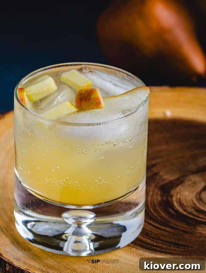 White Wine Sangria with Pears and Apples, a refreshing and elegant party drink.