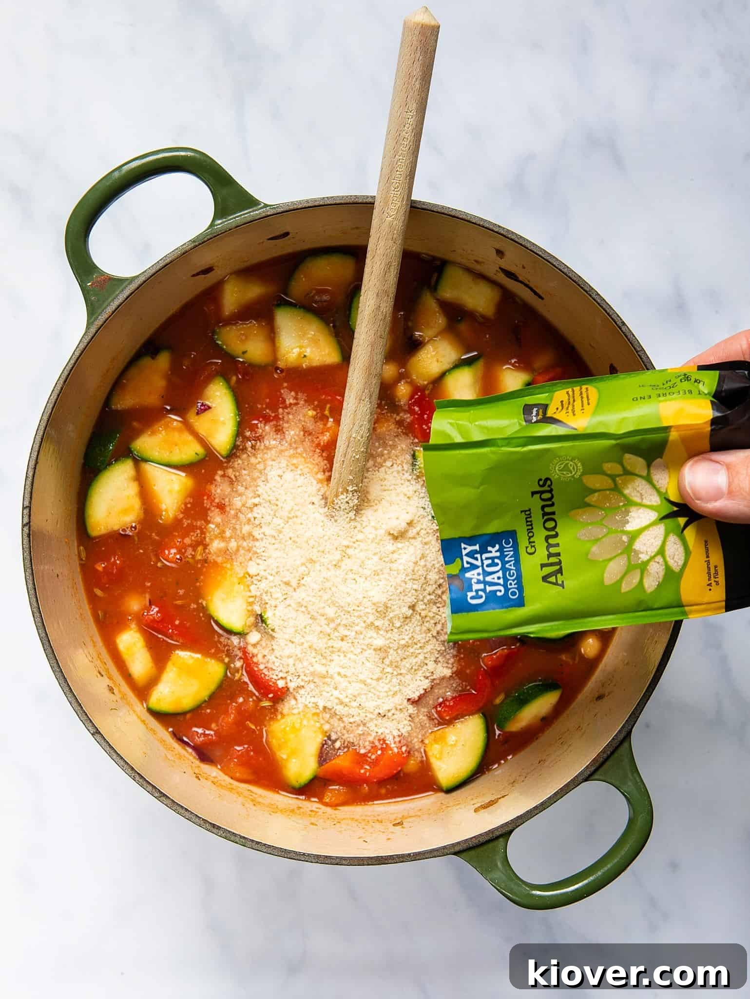 Tagine simmering with ground almonds and other ingredients