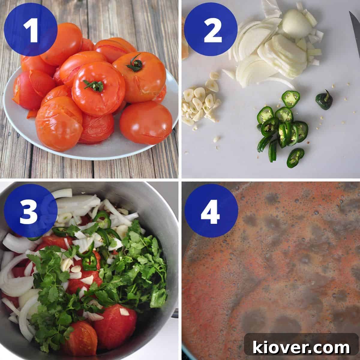 Making homemade salsa.