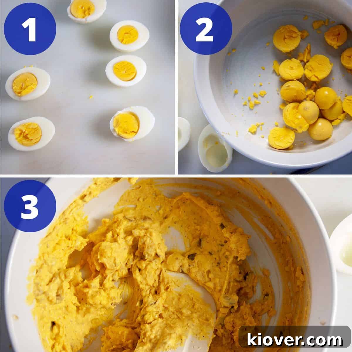 Process for making spicy pickled eggs.