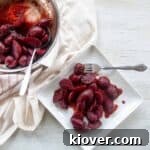Fried Beets on a square white plate, featured image.