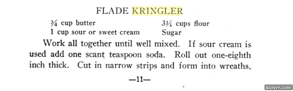 The original Flade Kringler recipe from the linked-to "Cook Book of Popular Norse Recipes" Google book.