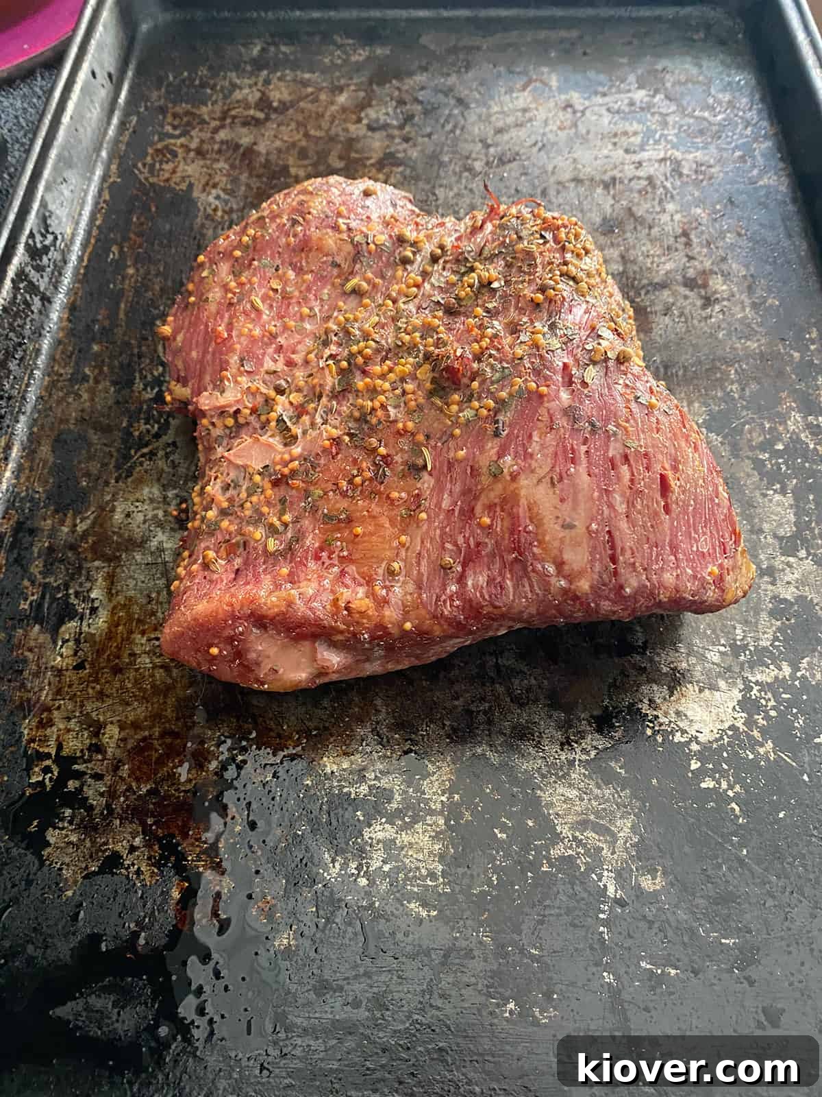 Cooked Sous Vide Corned Beef, prior to cutting.