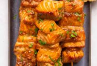Asian-Style Salmon Skewers with Tangy Glaze