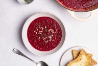 Creamy Beet Soup Recipe with Garlic and Dill