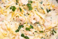 Garlic Prawn Linguine with Lemon and Fresh Parsley