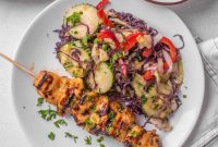 Grilled Chicken Satay Salad with Peanut Dressing Recipe
