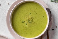 Creamy Courgette Soup Recipe with Fresh Herbs and Lemon