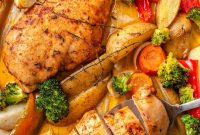 Crispy Herb-Roast Chicken Traybake with Vegetables