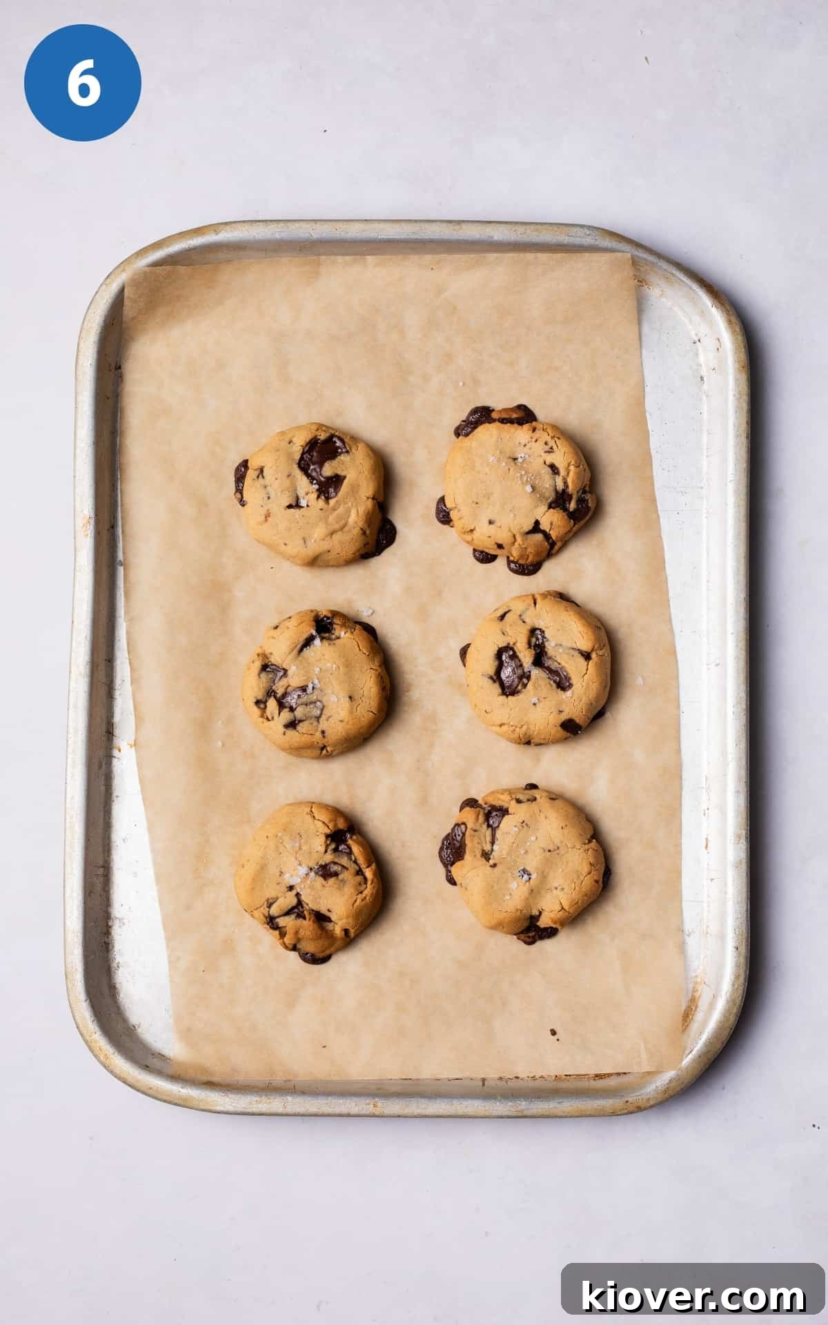 Chewy Vegan Peanut Butter Cookies Recipe 9 baked peanut butter cookies with chocolate.
