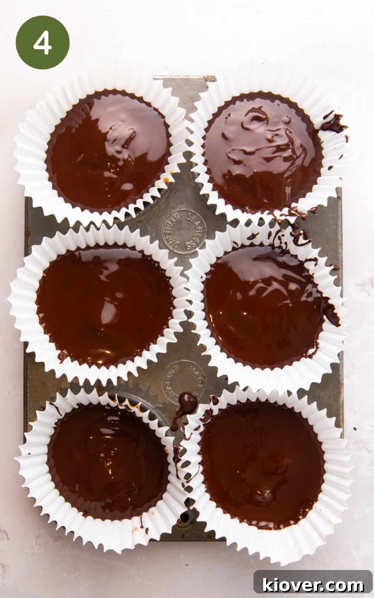 Homemade Peanut Butter Cups Recipe for Rich Chocolate Treats 7 peanut butter cups in the cupcake liners.