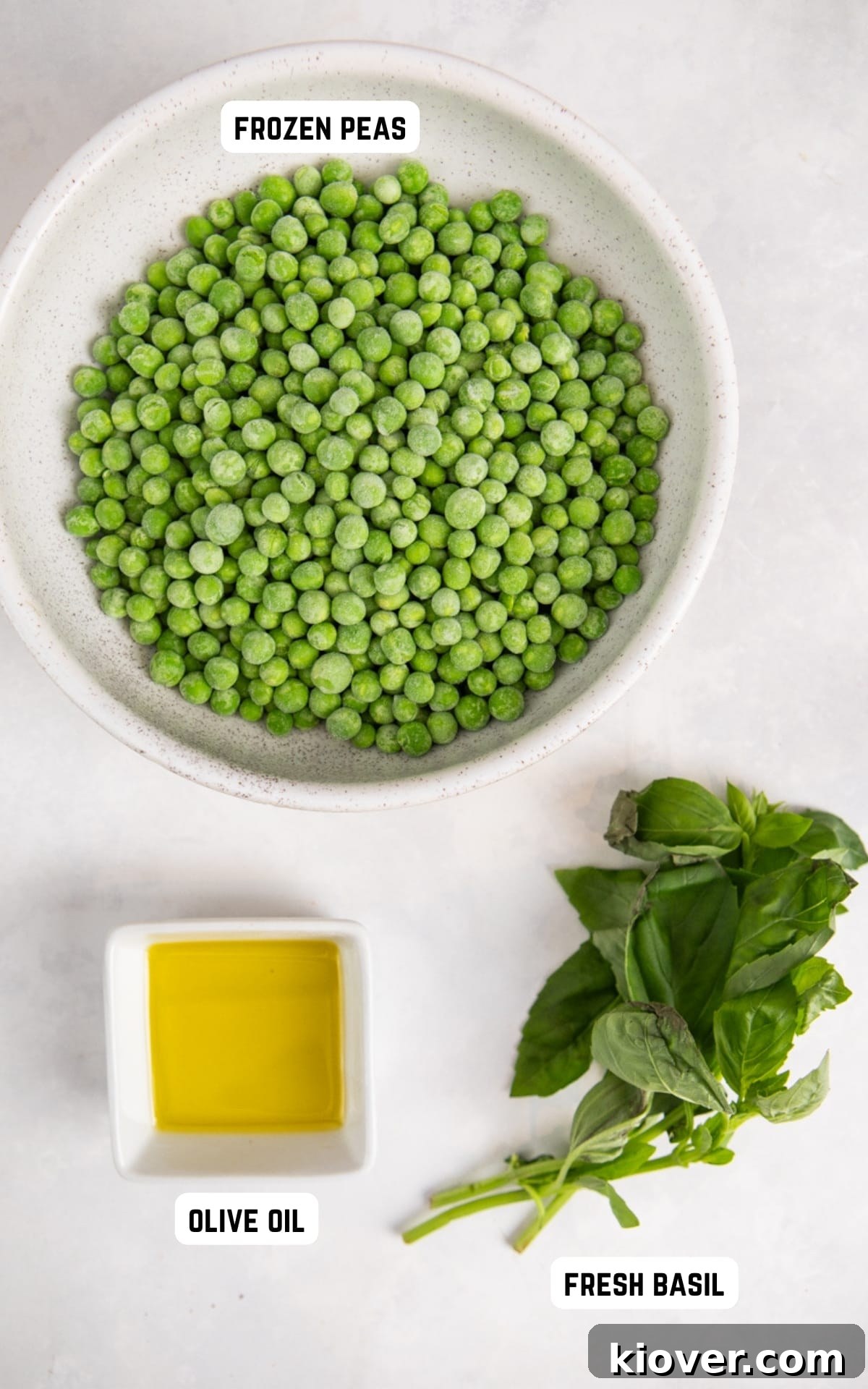 Ingredients to make mushy peas.