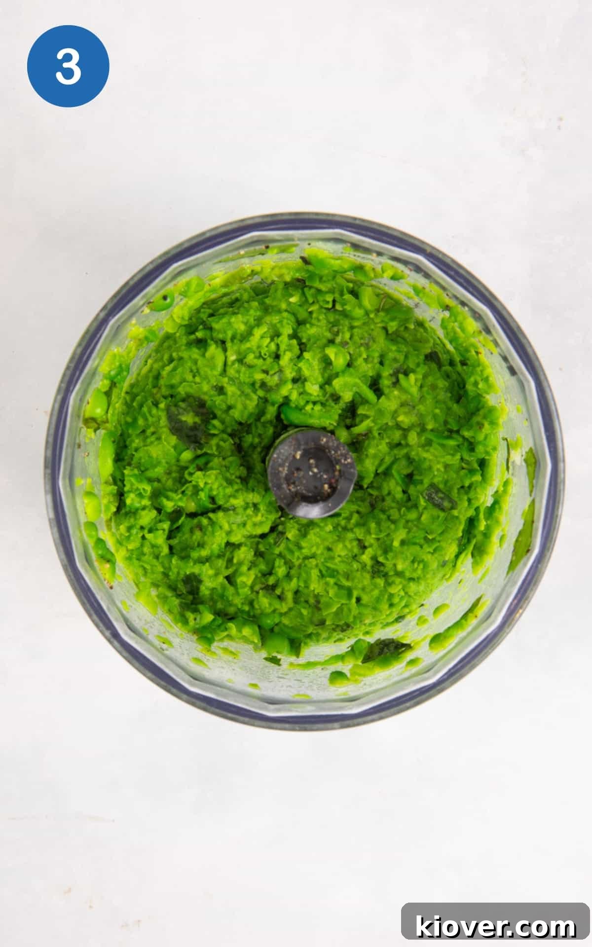 blended peas in a food processor.