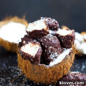 homemade bounty bars close up.