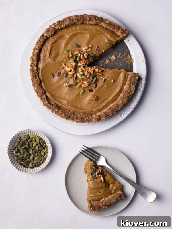 A slice of No Bake Pumpkin Pie served on a plate.