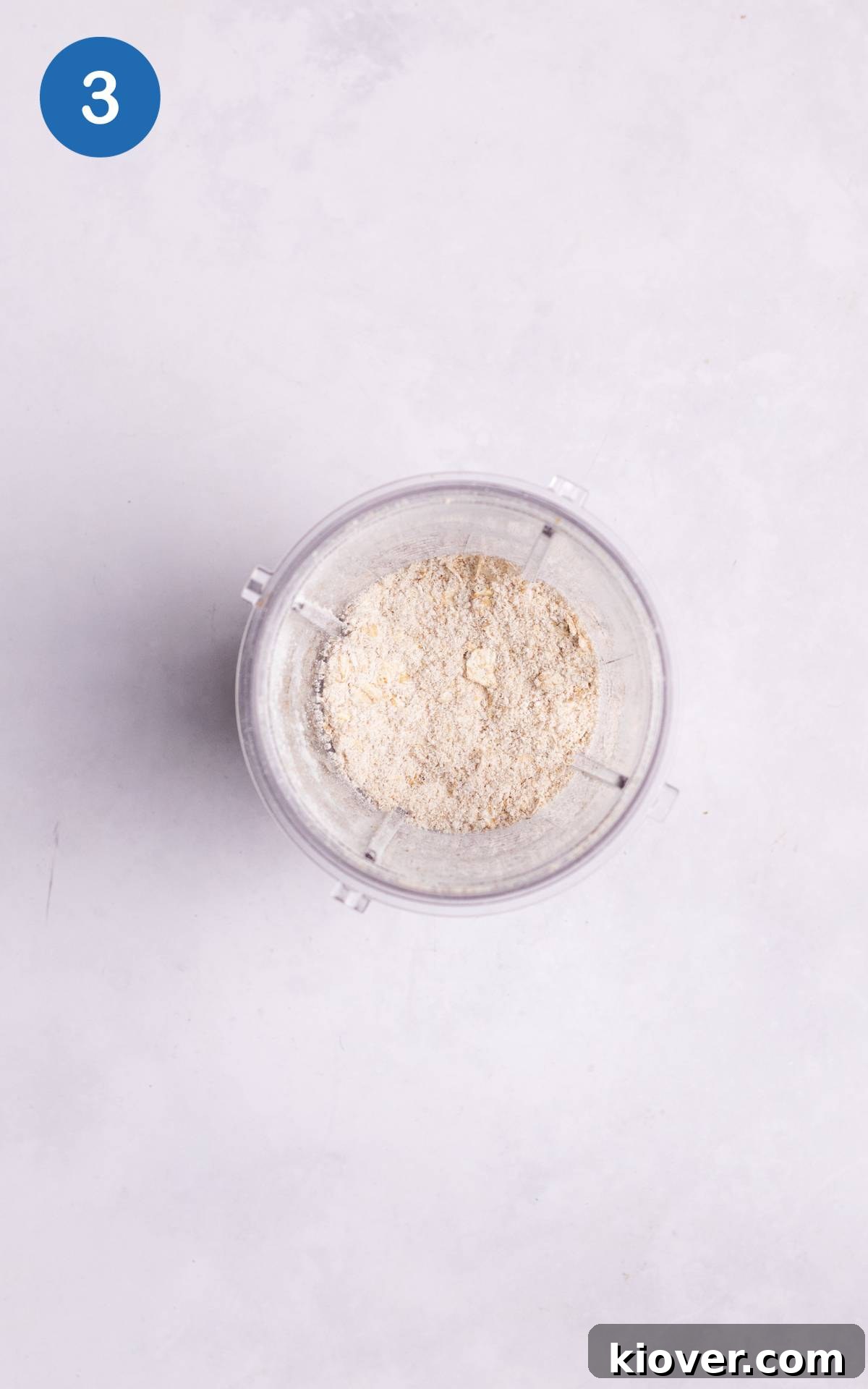 Oats blended into oat flour.