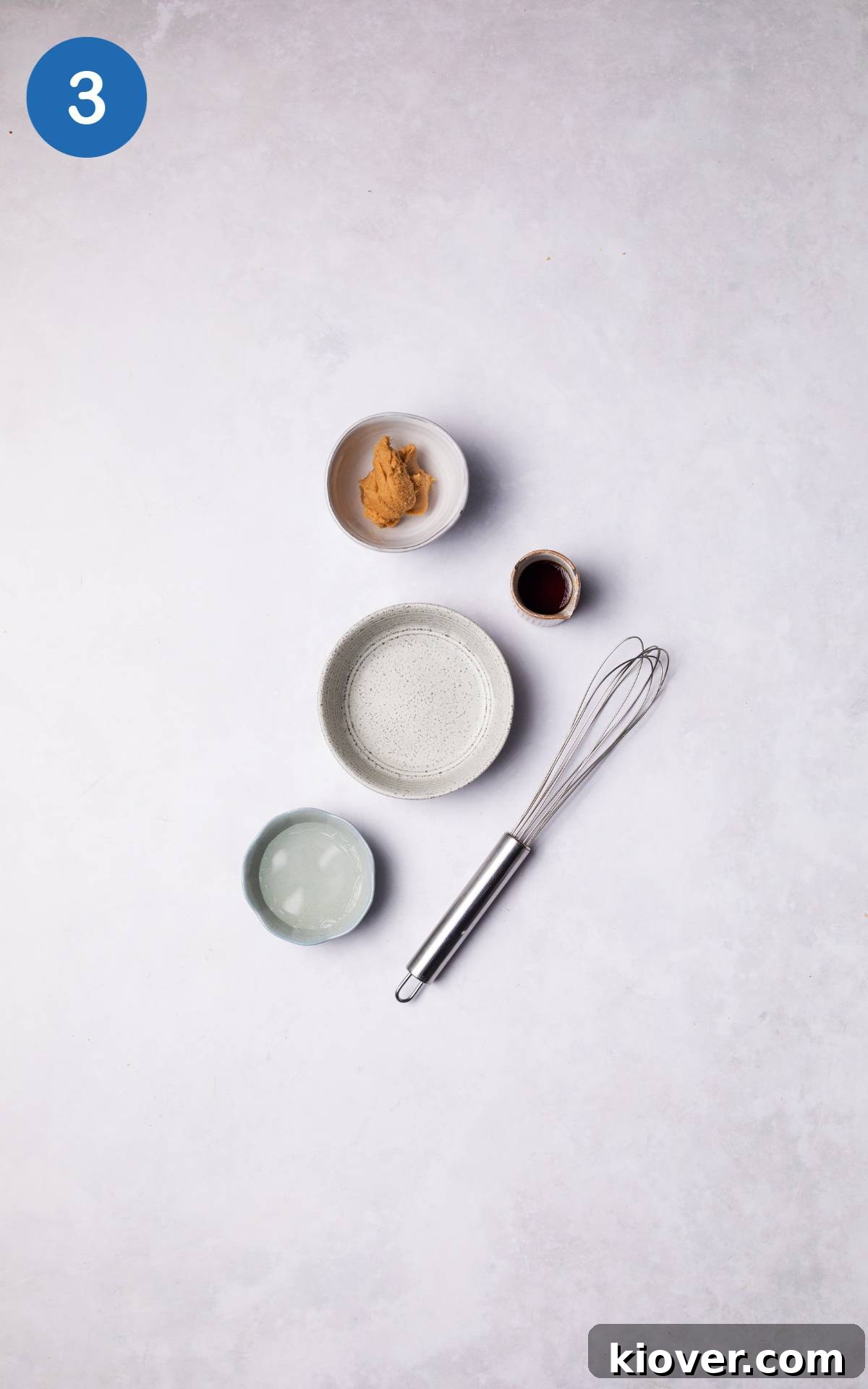 Ingredients to make a sauce for Roasted Pumpkin Salad.