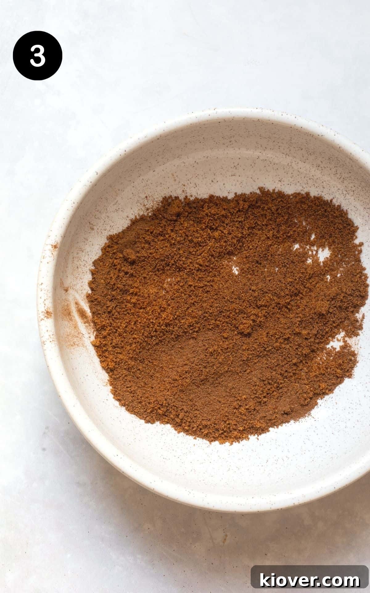 cinnamon sugar in a white bowl.