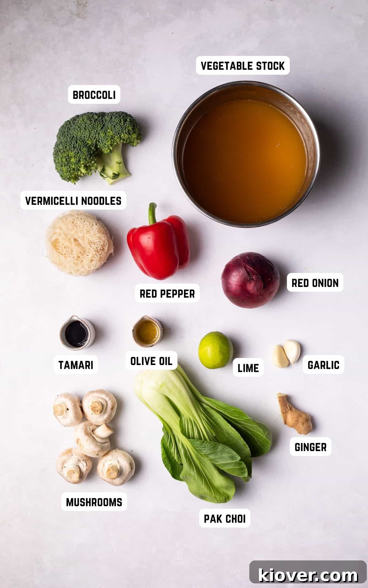 Ingredients to make Vermicelli Soup.
