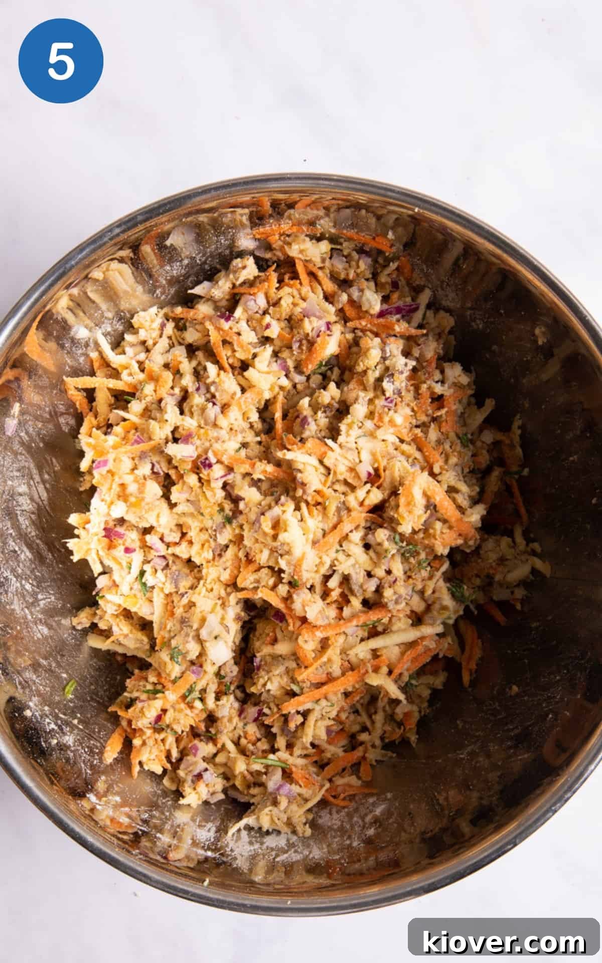 Ingredients in large mixing bowl being left to rest.