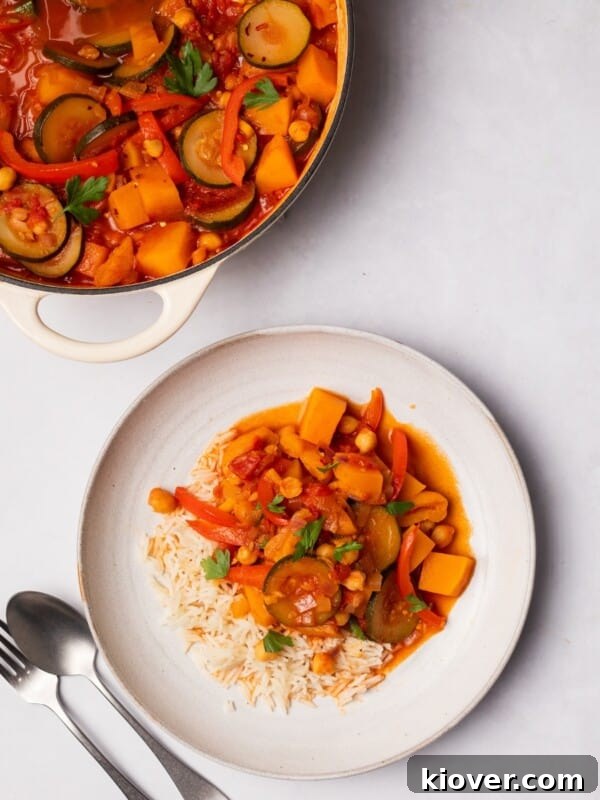 Vegetable Tagine served on a plate.
