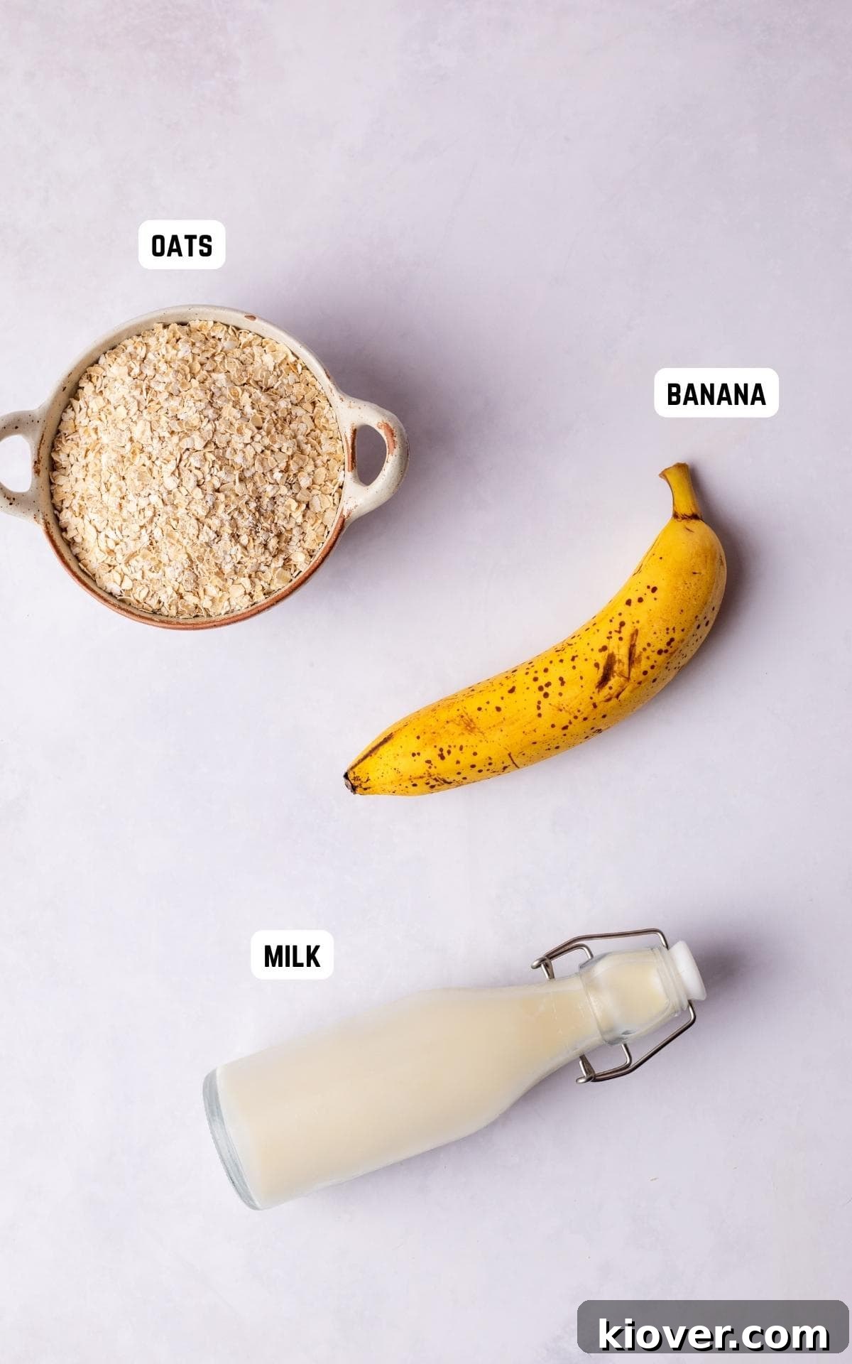 Fluffy Banana Oat Pancakes Recipe for Quick Morning Meals 3 Ingredients to make Banana Oat Pancakes.