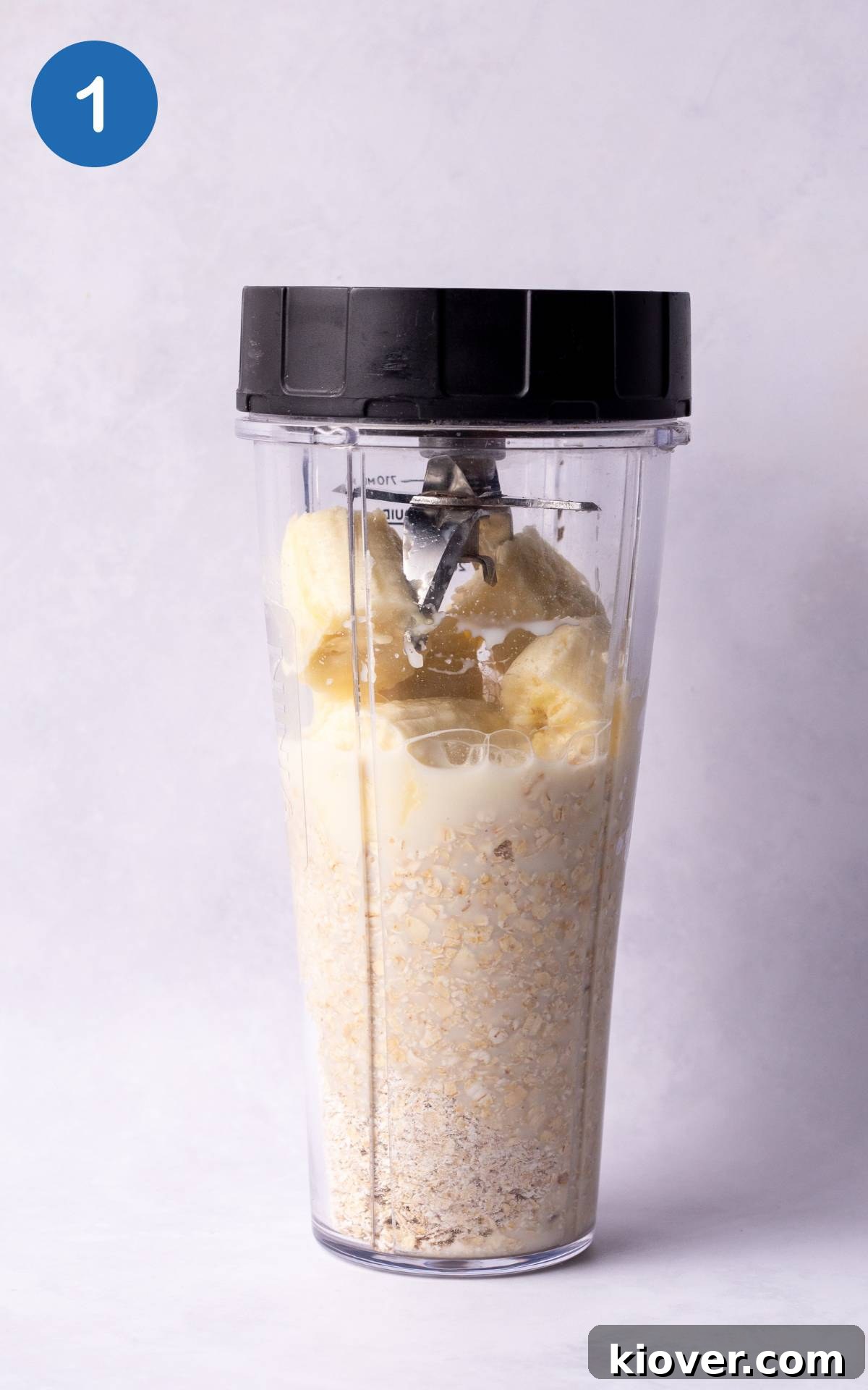 Fluffy Banana Oat Pancakes Recipe for Quick Morning Meals 4 Ingredients to make Banana Oat Pancakes in a blender.