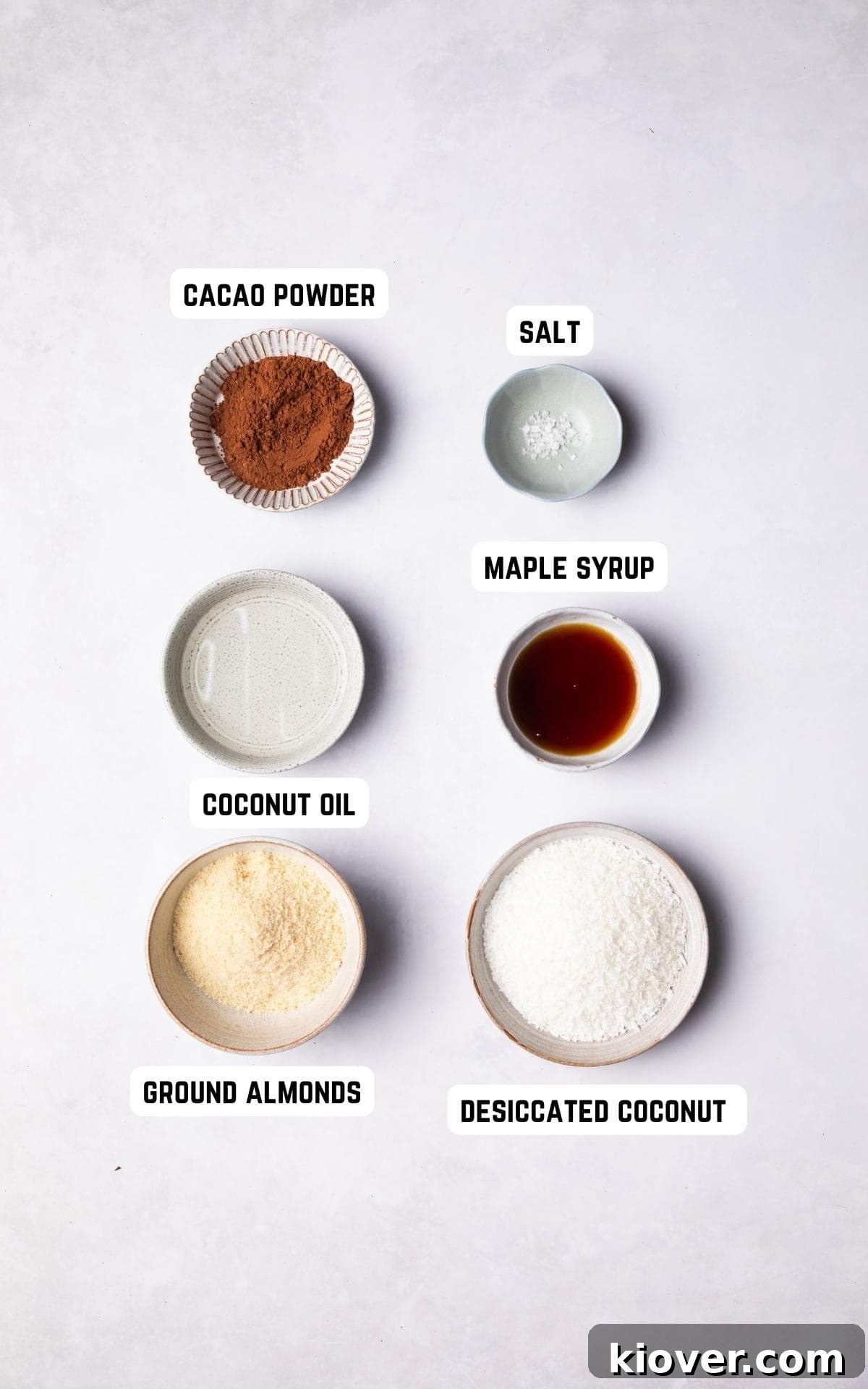 Ingrediants to make Chocolate Coconut Balls.