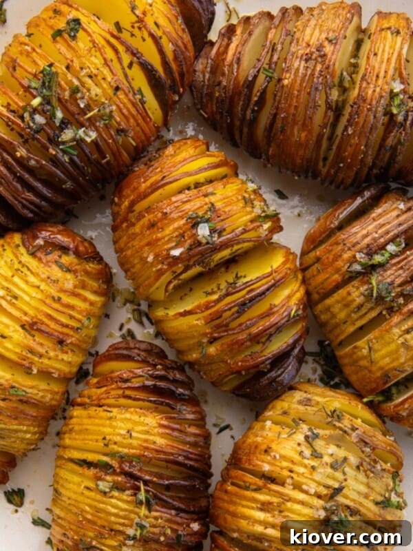 Crispy Air Fryer Roast Potatoes Recipe for Perfect Sides 12 Air Fryer Hasselback Potatoes close up.